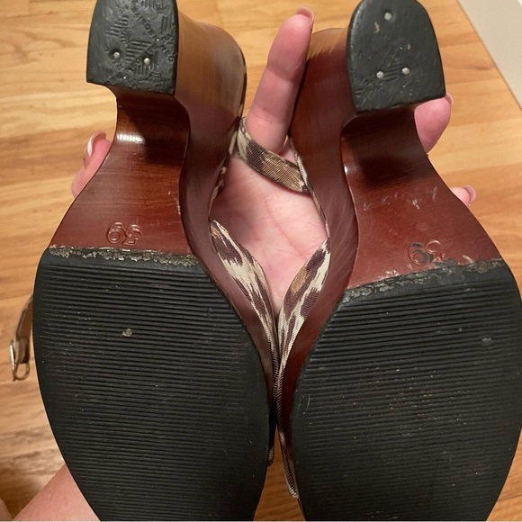 Dolce & Gabbana Cheetah animal print wood sandals platform open toe 39/8 - Picture 15 of 16